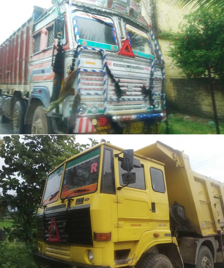 प्रशासन द्वारा कार्रवाई न करने के विरोध में ग्रामीणों ने दो ट्रक बालू पकड़कर प्रशासन को सौंपा