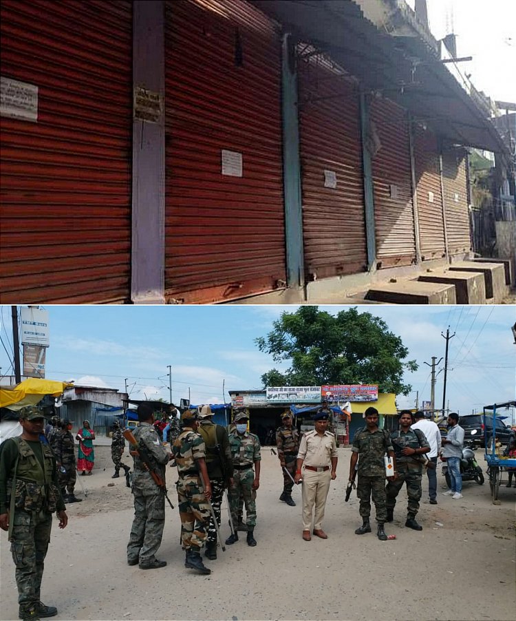 पुलिस प्रशासन की कार्रवाई के विरोध में लगातार दूसरे दिन भी बंद रहा हैदरनगर बाजार