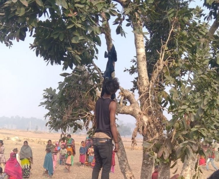 हरिहरगंज के सरसोत मरघटी आहर के समीप एक पेड़ से झूलता हुआ मिला युवक का शव : हत्या या आत्महत्या